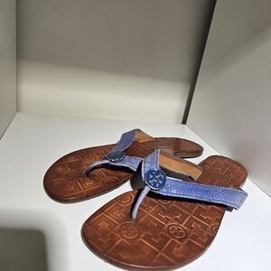 Tory Burch Lavender and Brown Sandals